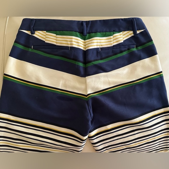 J. Crew Skimmer Striped Ivory/Blue/Green/Yellow Ankle Slacks - Size 6 - Picture 5 of 5